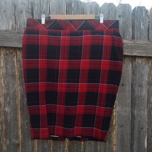 Torrid Studio Luxe Ponte Tartan Pencil Skirt